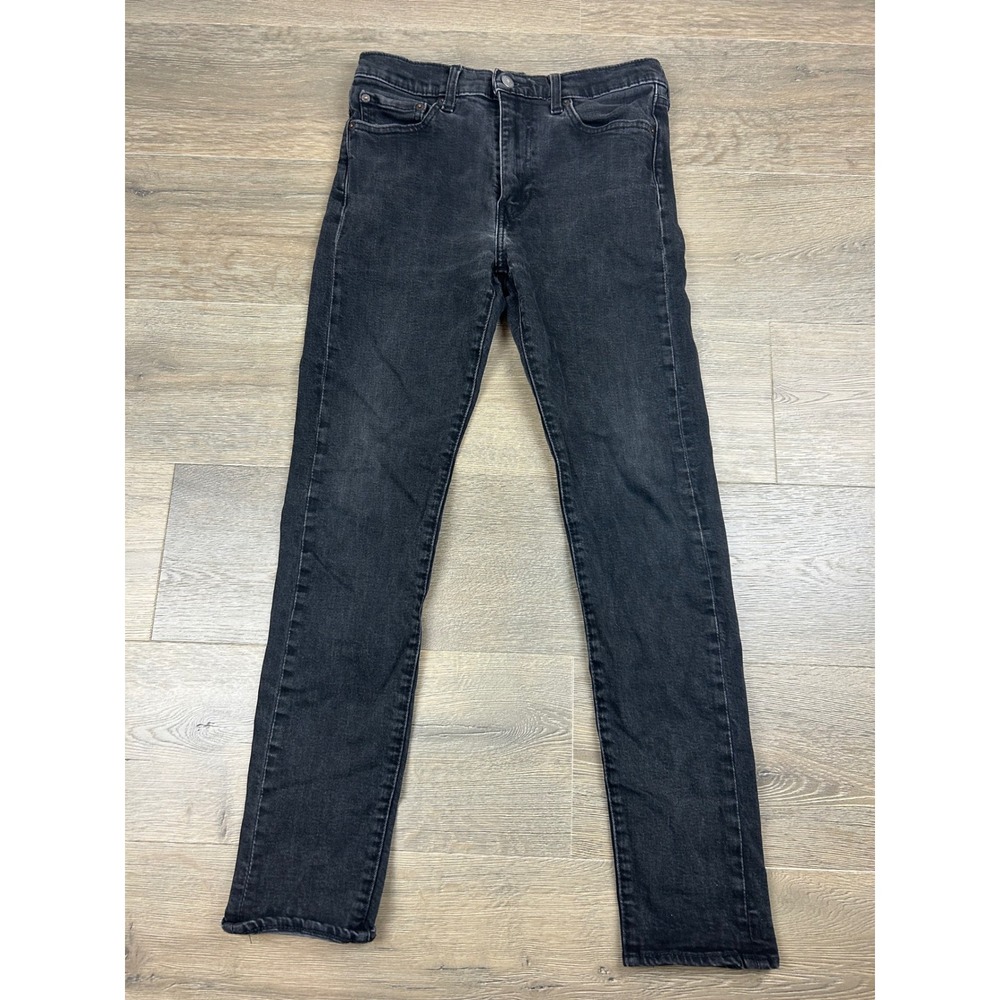 Levis Premium 510 Skinny Fit Jeans Mens 32x32 Faded Black Denim Pants 1372